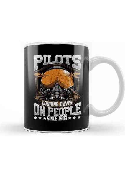 Funny Pilots Looking Down On People Since 1903 Pun Kupa Bardak Porselen