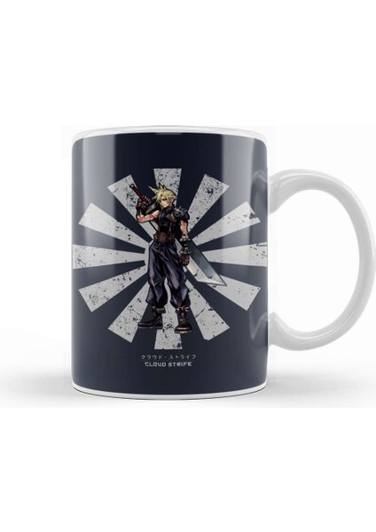 Cloud Strife Retro Japanese Final Fantasy Kupa Bardak Porselen