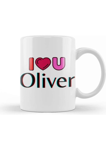 Oliver Name Custom Design Gift Baby Gift For Him Kupa Bardak Porselen