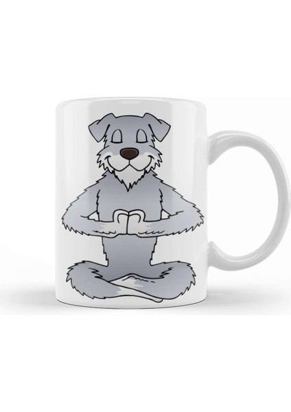 Schnauzer Namaste Yoga Kupa Bardak Porselen
