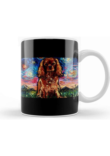 Ruby Cavalier King Charles Spaniel Night Kupa Bardak Porselen