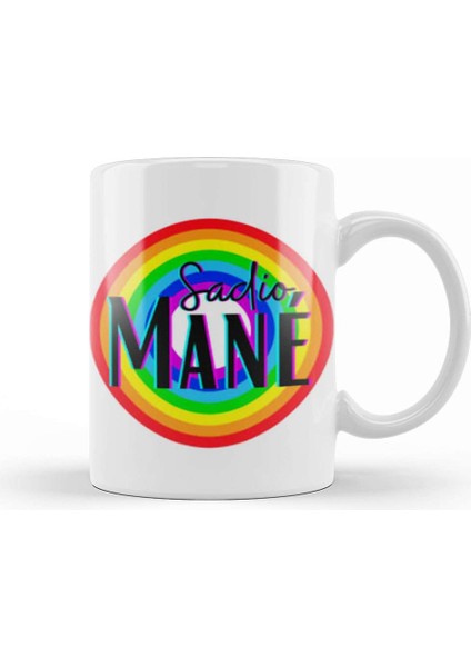 Sadio Mané Vintage Retro Rainbow Style Kupa Bardak Porselen