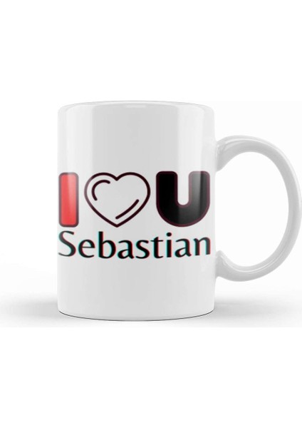 Sebastian Name Personalized Custom Vintage Retro Rainbow Style Design Gift Baby Gift For Him Kupa Bardak Porselen