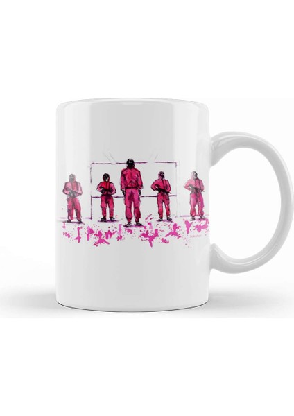 Squid Game Pink Soldiers Kupa Bardak Porselen