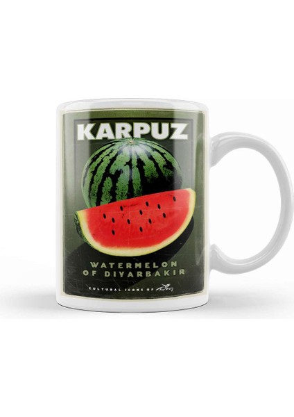 Diyarbakır Karpuzu Kupa Bardak Porselen