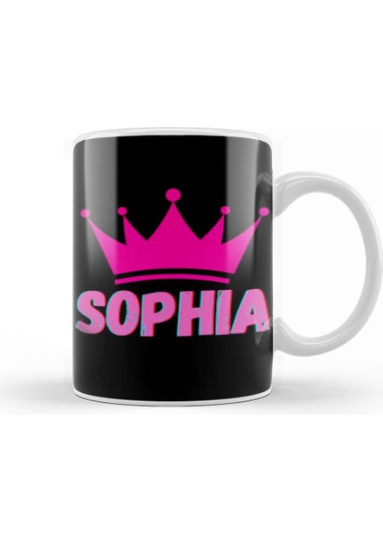 Sophia Name Personalized Custom Vintage Retro Rainbow Style Design Gift Baby Gift For Her Kupa Bardak Porselen