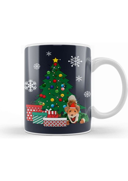 Basil Brush Around The Christmas Tree Kupa Bardak Porselen