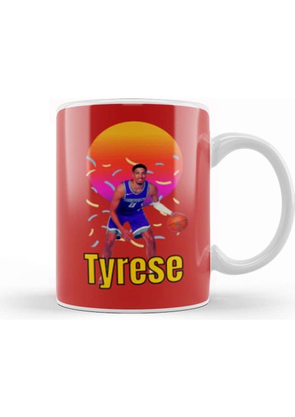 Tyrese Haliburton Vintage Art Legend Basketball Gift Kupa Bardak Porselen