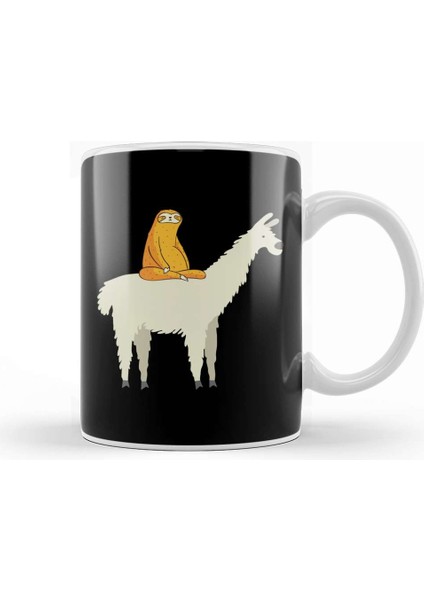 Cute Llama And Sloth Friends Adorable Animals Kupa Bardak Porselen