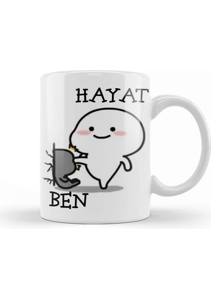 Hayat Beni Sıktı Komik Kupa Bardak Porselen