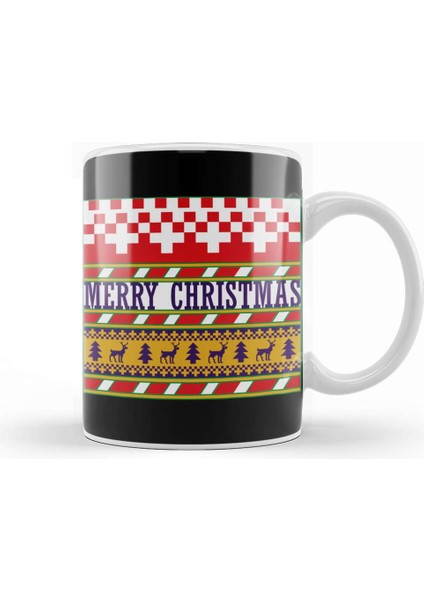 Merry Christmas Yılbaşı Yeni Yıl Konseptli Kupa Bardak Porselen