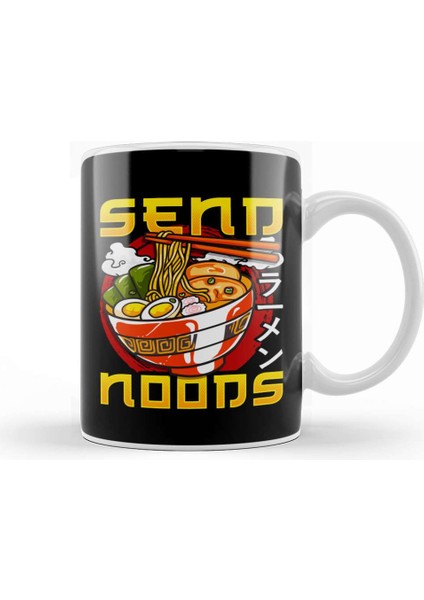 Funny Send Noods Anime Gamer Pho Ramen Noodle Pun Kupa Bardak Porselen