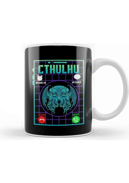 Funny The Call Of Cthulhu Dark Occult Goth Pun Kupa Bardak Porselen