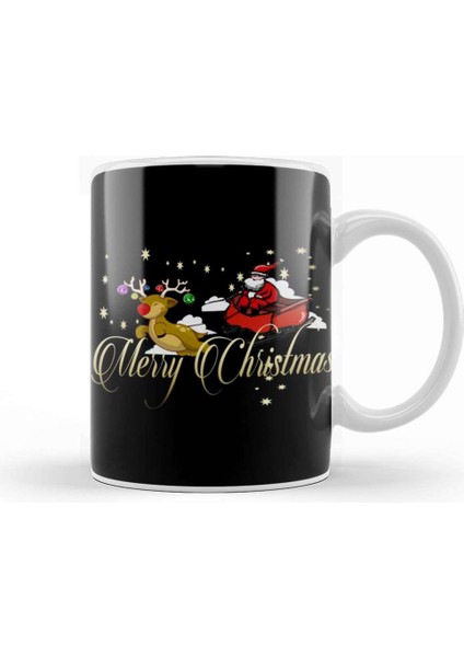 Yılbaşı Yeni Yıl Konseptli Merry Christmas 015 Kupa Bardak Porselen