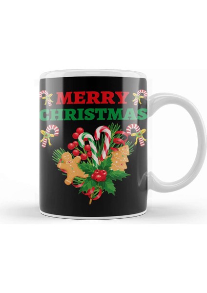 Yılbaşı Yeni Yıl Konseptli Merry Christmas 06 Kupa Bardak Porselen