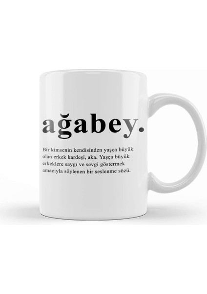 Ağabey Abiye Hediye Kupa Bardak Porselen