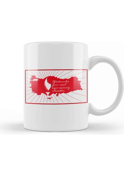 Öğretmenler Günü Öğretmene Hediye 04 Kupa Bardak Porselen