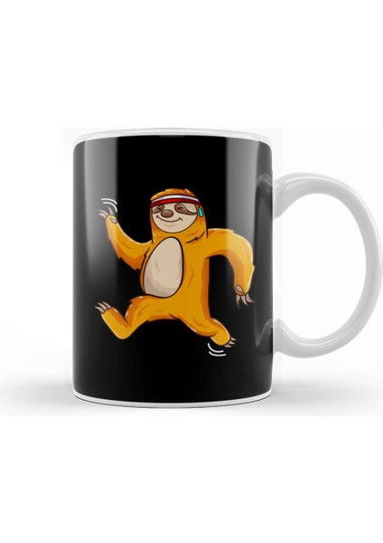 Funny Sloth Running & Sweating Headband Athlete Kupa Bardak Porselen
