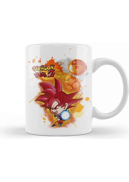 Baskı Dükkanı Dragon Ball Z Goku Kupa Bardak Porselen