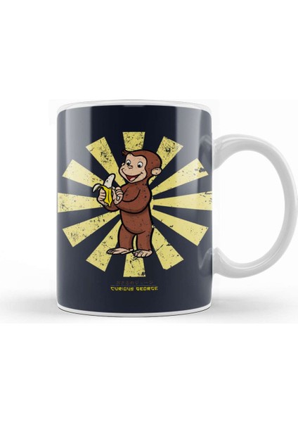Curious George Retro Japanese Kupa Bardak Porselen