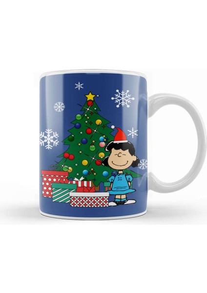 Lucy Van Pelt Around The Christmas Tree Kupa Bardak Porselen