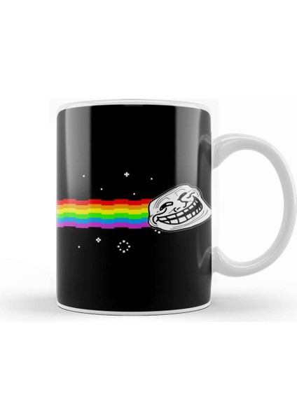 Troll Face Nyan Cat Meme Kupa Bardak Porselen