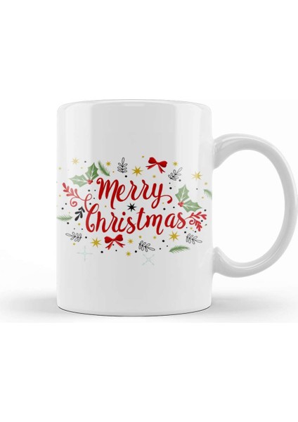 Yılbaşı Yeni Yıl Konseptli Merry Christmas 022 Kupa Bardak Porselen