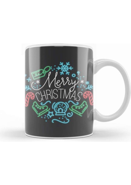 Yılbaşı Yeni Yıl Konseptli Merry Christmas 016 Kupa Bardak Porselen
