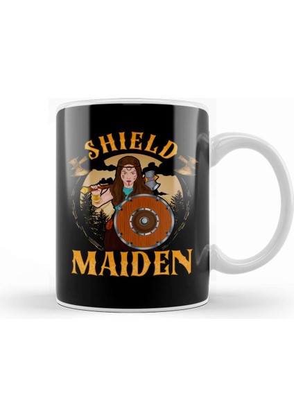 Shield Maiden Female Viking Warrior Norse Myth Kupa Bardak Porselen