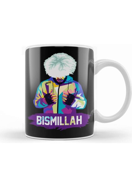 Bismillah Khabib Pop Art Khabib Nurmagomedov Kupa Bardak Porselen