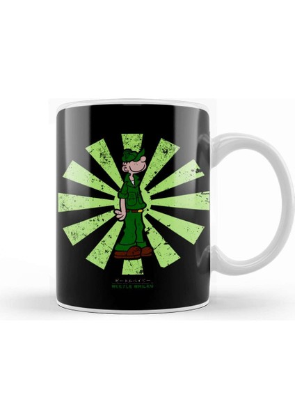 Beetle Bailey Retro Japanese Kupa Bardak Porselen