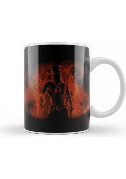 One Piece Flaming Pirate Kupa Bardak Porselen