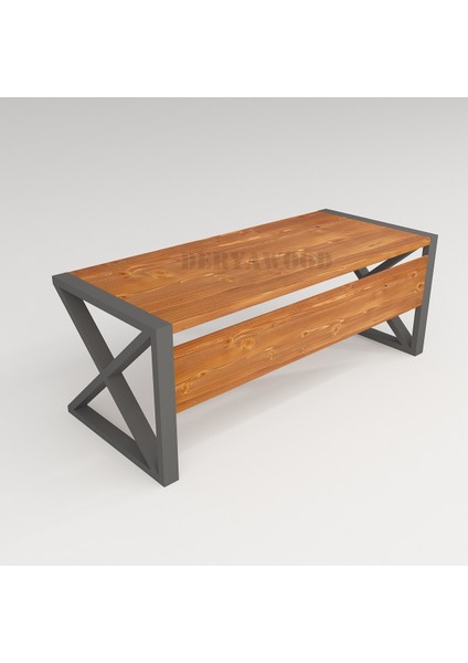 Silver Ahşap Çalışma Masası 180X85X76 Cm-Ön Ahşap-Antrasit Renk Ayak