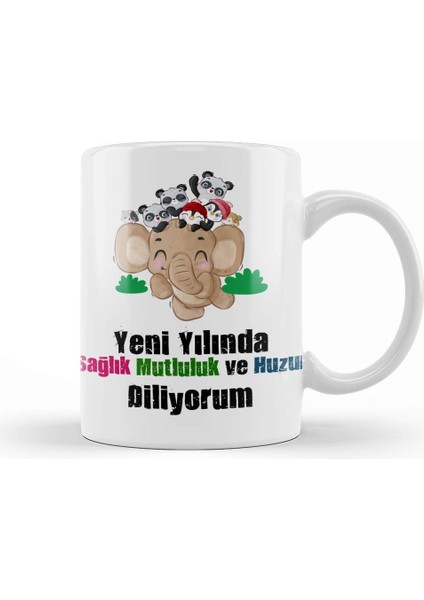 Yılbaşı Yeni Yıl Konseptli Mutlu Yıllar Hediye 012 Kupa Bardak Porselen