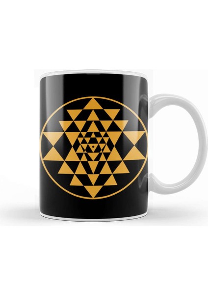 Sri Yantra Symbol Kupa Bardak Porselen