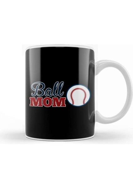 Ball Mom Cute Baseball Softball Mom Kupa Bardak Porselen