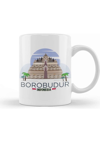 Borobudur Mahayana Buddhist Java Temple Kupa Bardak Porselen
