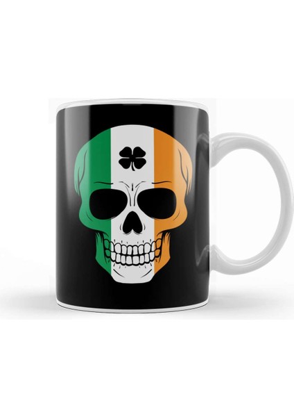 Awesome Irish Skull St Patrick's St Patty's Day Kupa Bardak Porselen