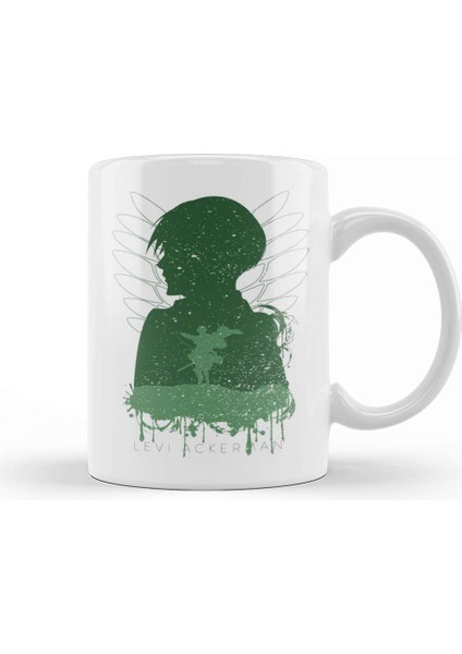 Attack On Titan Levi Ackerman In Silhouette Kupa Bardak Porselen