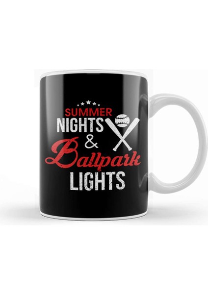 Summer Nights & Ballpark Lights Baseball Players Kupa Bardak Porselen