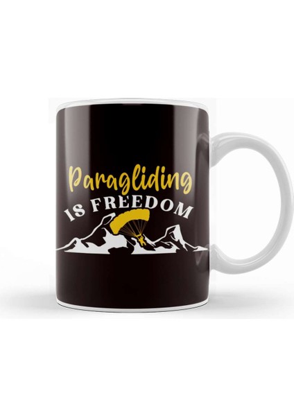 Paragliding Freedom Paraglider Parachuting Skydiving Pilot Kupa Bardak Porselen