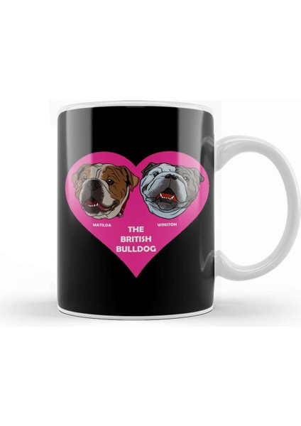 Matilda And Winston The British Bulldog Kupa Bardak Porselen