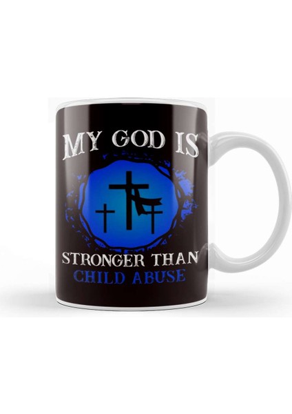 God Child Abuse Prevention Month Religion Blue Ribbon April Kupa Bardak Porselen