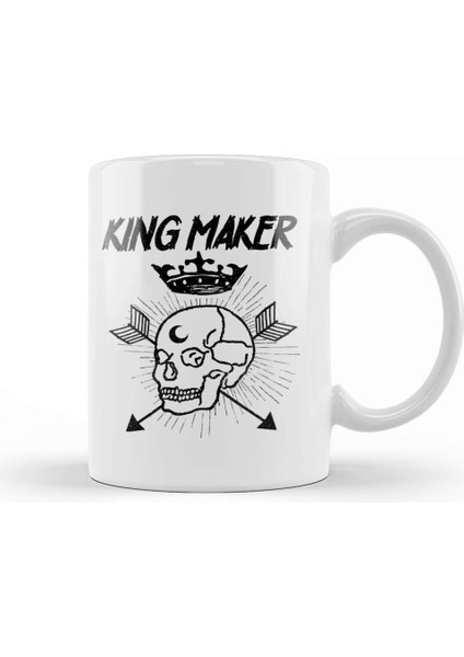 Warrior Skull Crown King Maker Historical Fantasy Kupa Bardak Porselen