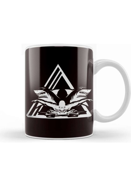 Swim Swimmer Shark Swimming Pool Freestyle Water Sports Kupa Bardak Porselen