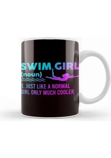 Swim Girl Definition Swimmer Swimming Water Sport Instructor Kupa Bardak Porselen