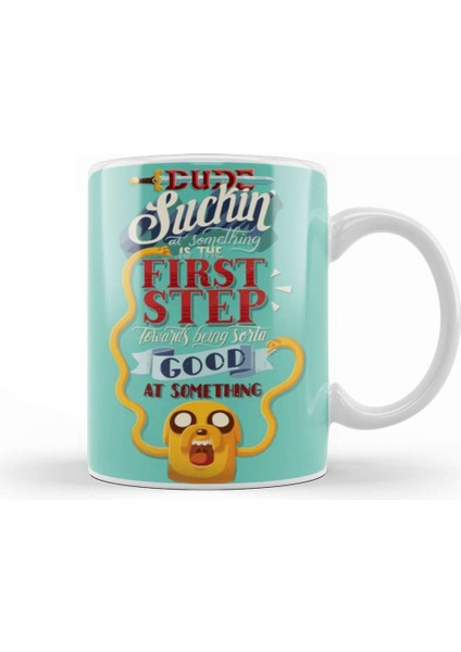 Adventure Time Lettering Sorta Good Kupa Bardak Porselen