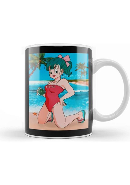 Bulma Classic Anime Girl Beach Swimsuit Kupa Bardak Porselen