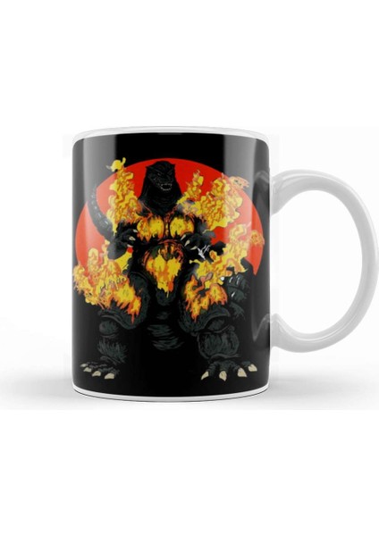 Godzilla Fire Kupa Bardak Porselen