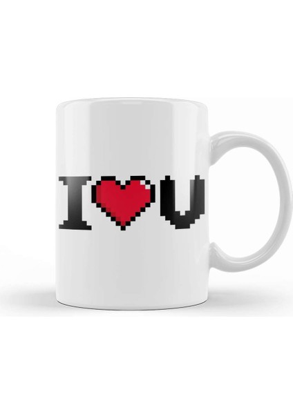 I Love You Video Game Heart 01 Kupa Bardak Porselen